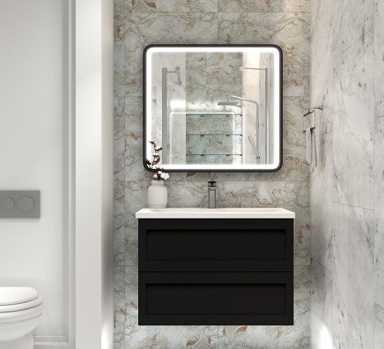 Мебель для ванной Art&Max Platino 90 см черный матовый
