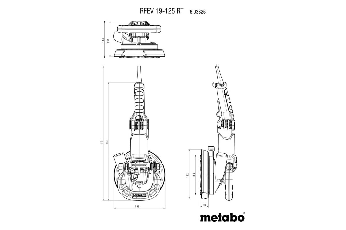 Шлифователь по штукатурке Metabo RFEV 19-125 RT 603826700