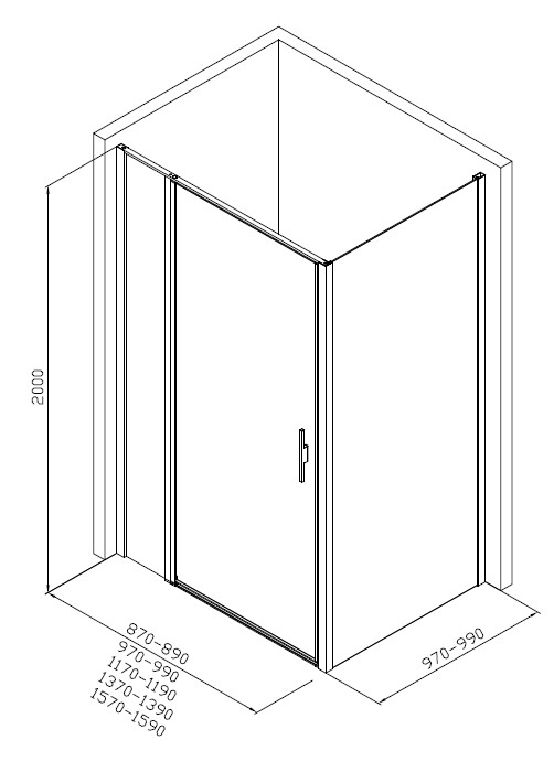 Душевой уголок Allen Brau Priority 160x100 3.31039.BBA + 3.31048.BBA, прозрачный, черный браш