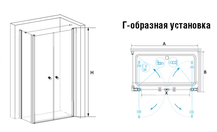 Душевой уголок RGW Passage PA-37 90x90 хром, прозрачное