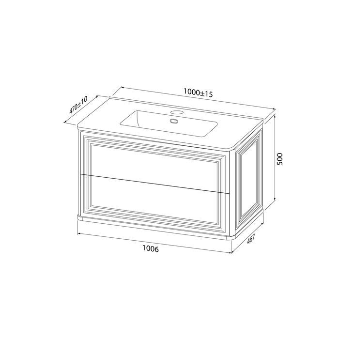 Тумба с раковиной Iddis Oxford Neo 100 см белый матовый OXN10W0i95K