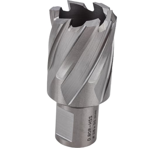 Сверло корончатое HSS по металлу (28х30/63 мм; Weldon 19) D.BOR CD-HSS-030-028-W