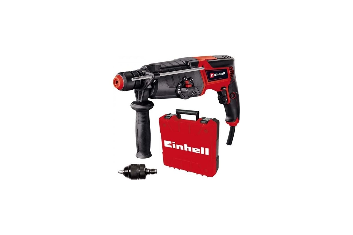 Перфоратор Einhell te-rh 950 5f, sds-plus, 950 Вт, 2 ск. 0-1200/2600 об/мин, 28 мм, 3 Дж, 2 патрона, кейс e-box 4257978