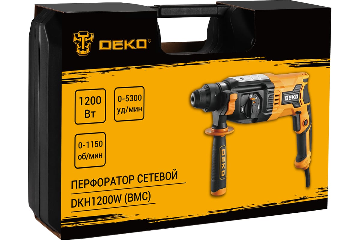 Сетевой перфоратор Deko DKH1200W в кейсе, 1200 Вт 063-4364