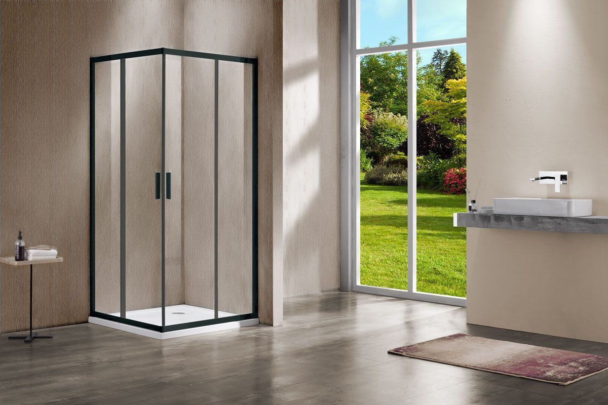 Душевой уголок Vincea Гарда (Garda) VSS-1G8510CLB 100x85 черный, прозрачное