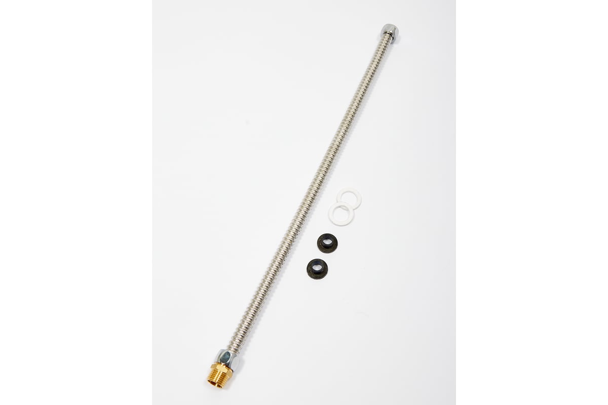 Гибкая подводка с 2-мя прокладками, ниппелем и гайками 1/2" Kofulso KF 15/1000 г/ш