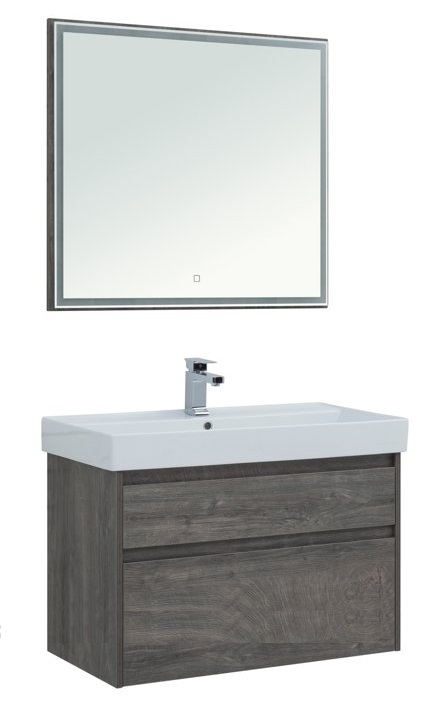 Тумба с раковиной Aquanet Nova Lite 90 см, 2 ящика