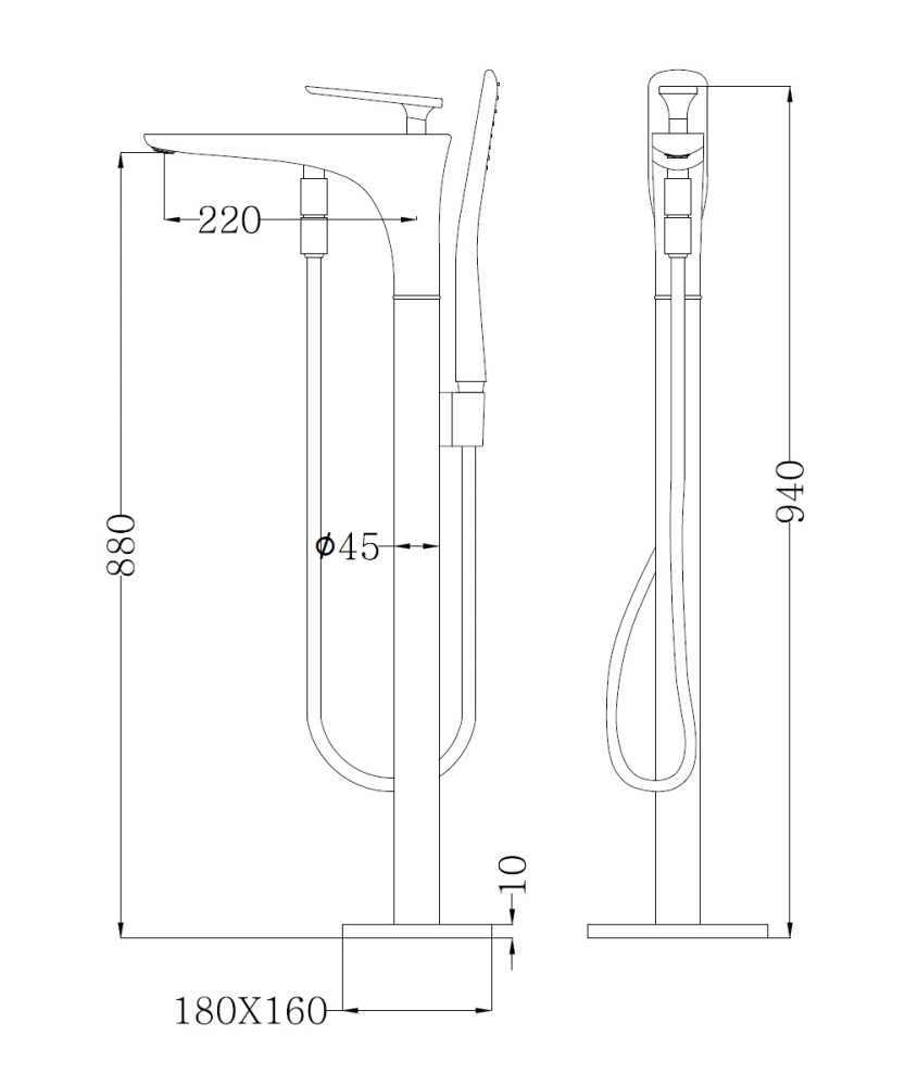 Напольный смеситель Abber Zeitlos AF8915W белый/хром