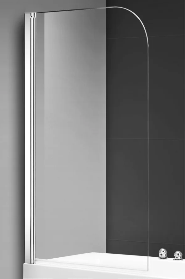 Шторка для ванны AQUAme AQM2851-9 90x140 прозрачное стекло, хром
