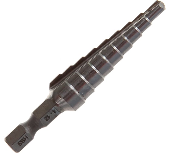 Сверло ступенчатое по металлу (9 ступеней; 4-12 мм; HSS) Makita D-40082