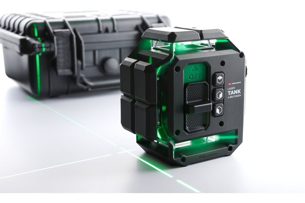 Профессиональный лазерный уровень ADA LaserTANK 4-360 GREEN basic edition А00631