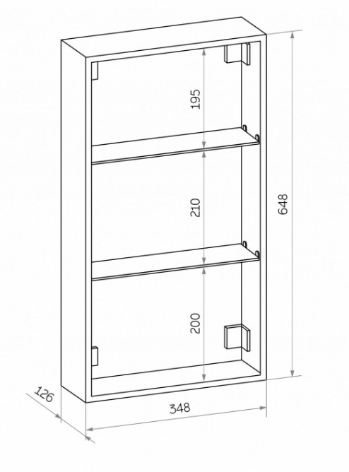 Зеркальный шкаф Art&Max Techno 35x65 AM-Tec-350-650-1D-R-DS-F с подсветкой, белый глянцевый