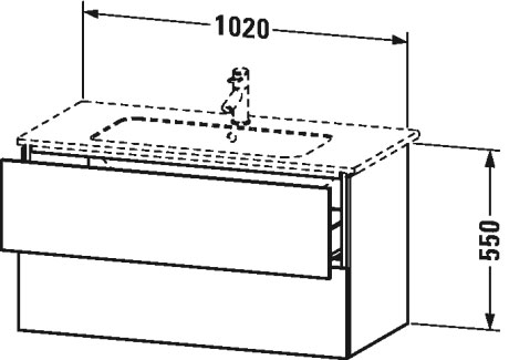 Мебель для ванной Duravit L-Cube 103 2 ящика синий глянец