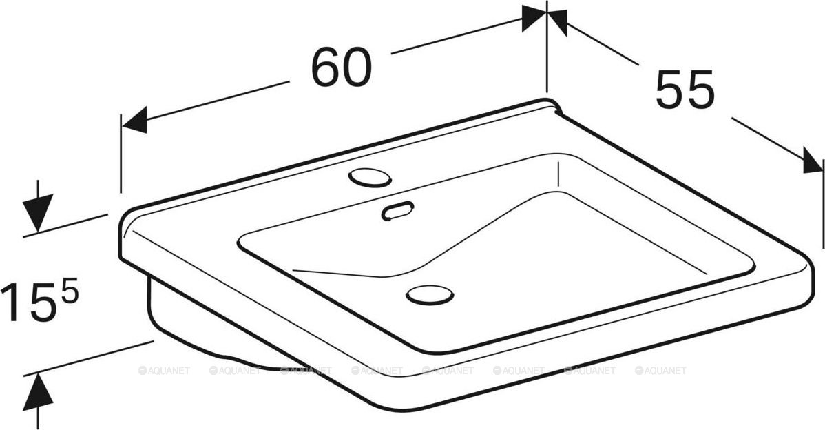 Раковина Geberit Renova Comfort Square 60 см 128660000