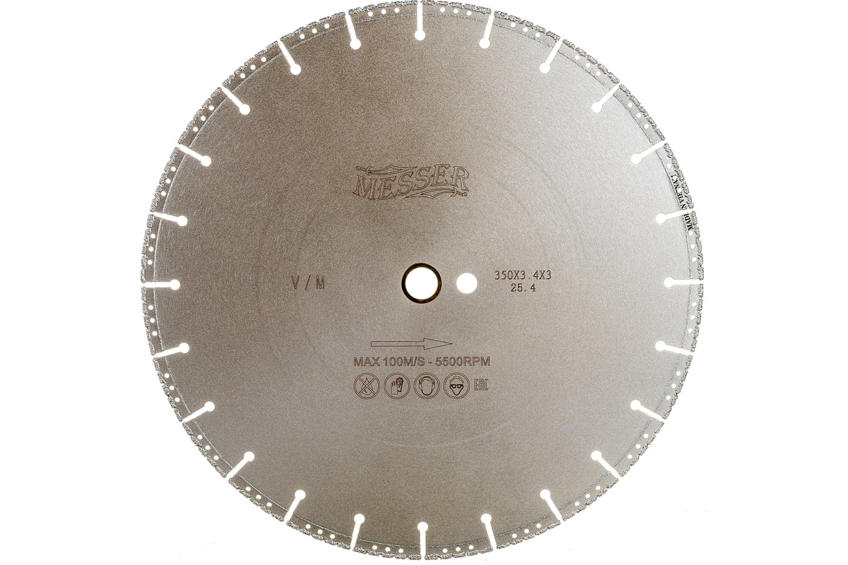Диск алмазный универсальный V/M 350D-3.2-3.9W-25.4 Messer 01-11-350