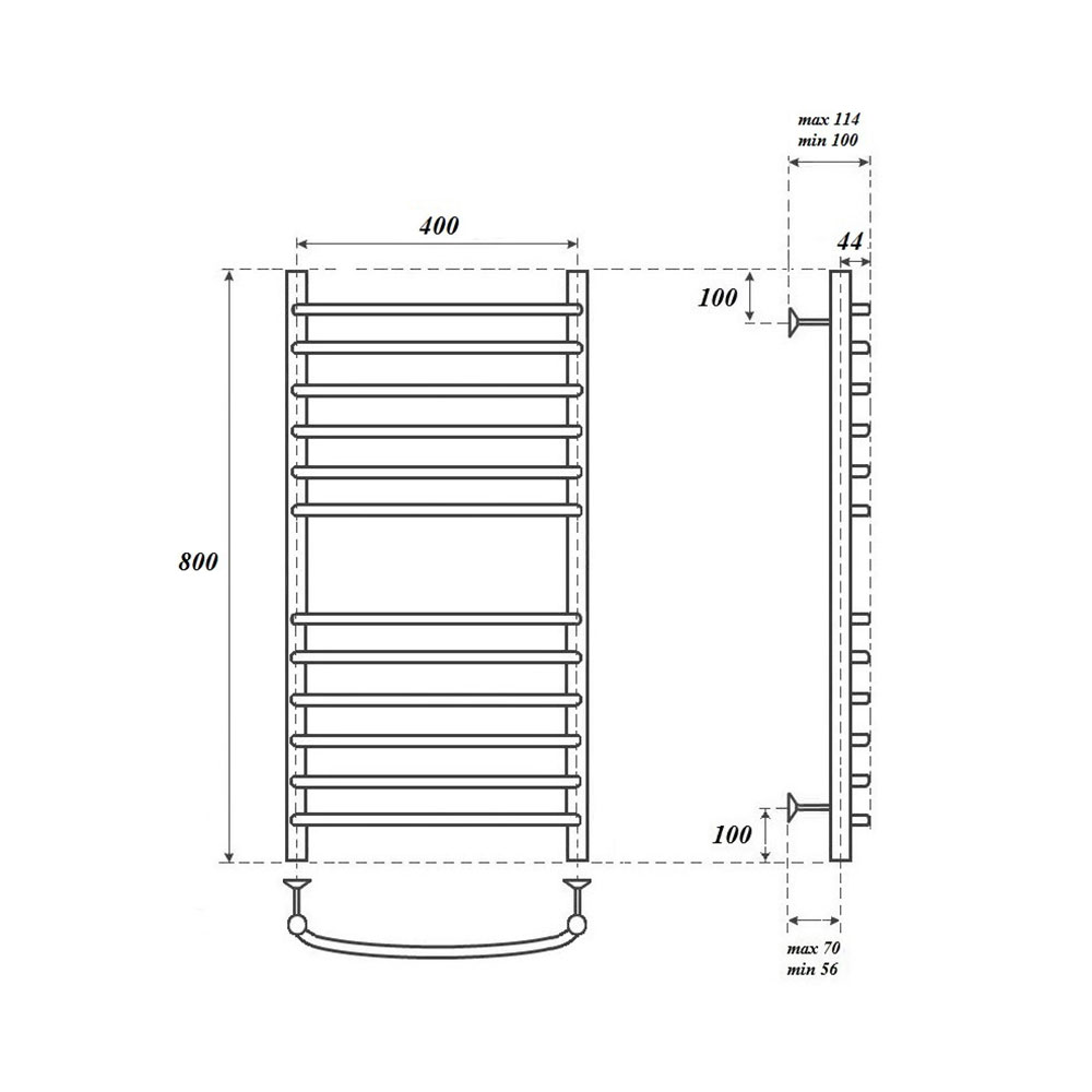 Полотенцесушитель электрический Point PN05148SE П12 40x80 хром