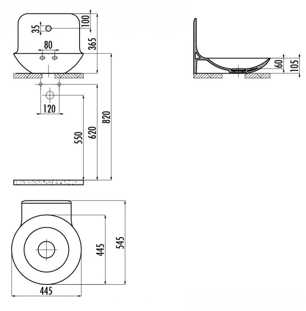 Раковина Creavit Foglia FG045-00CB00E-0000 45 см белый