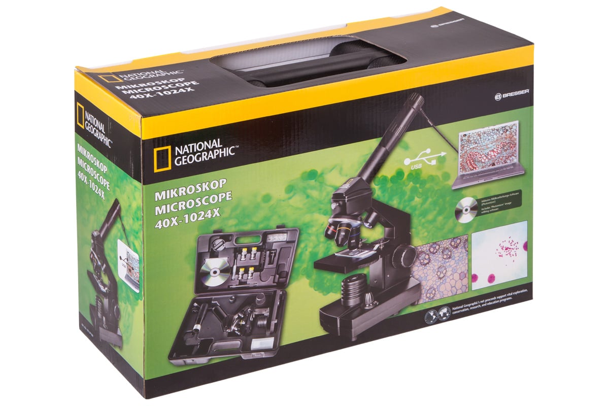 Цифровой микроскоп Bresser National Geographic 40–1024x, в кейсе 69368