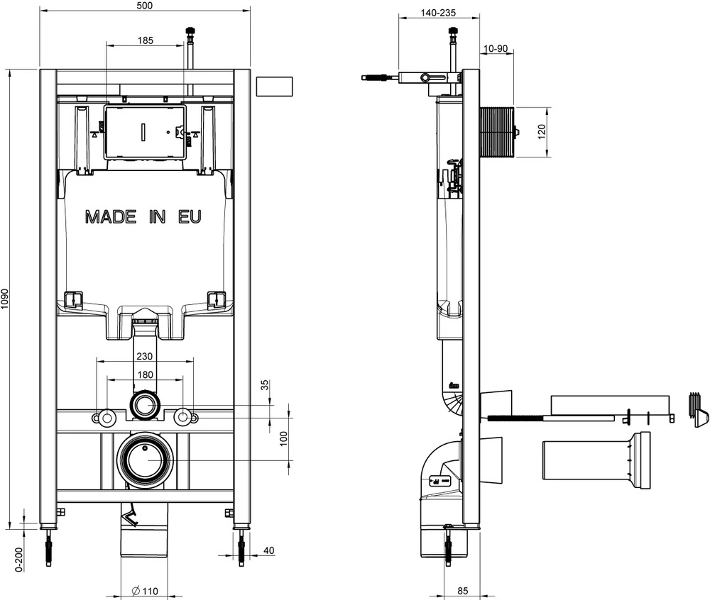 Подвесной унитаз Jacob Delafon Rodin+ E21749RU-00 комплект 4в1