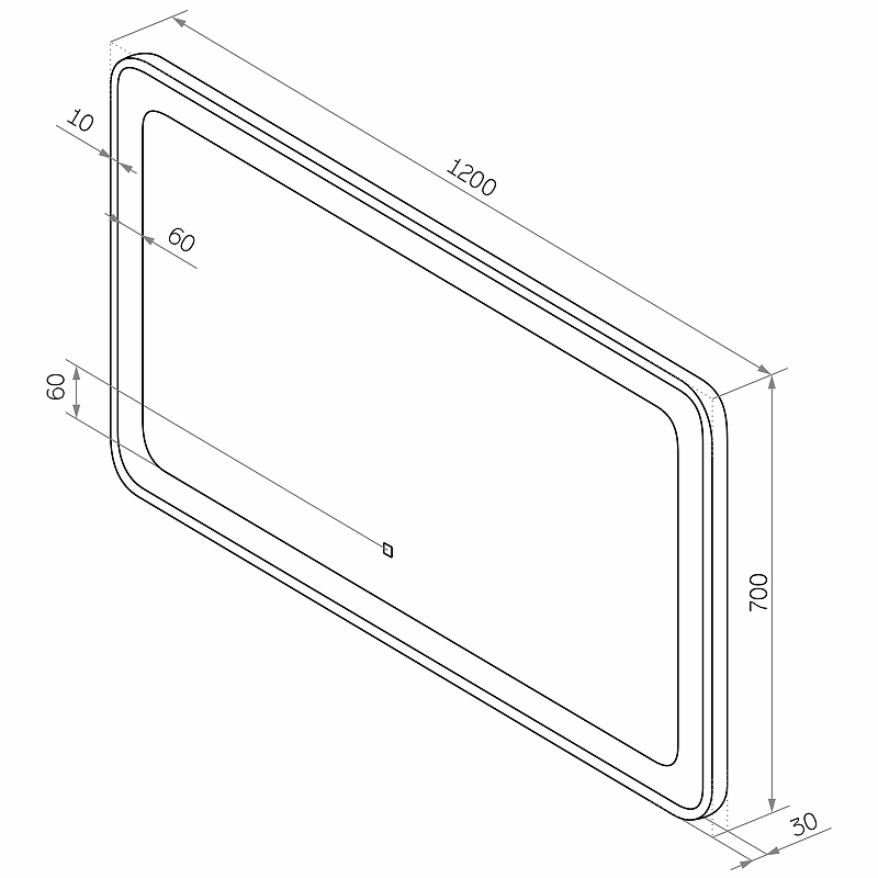 Зеркало Континент Strong Velvette Led 120x70 см с подсветкой ЗЛП467