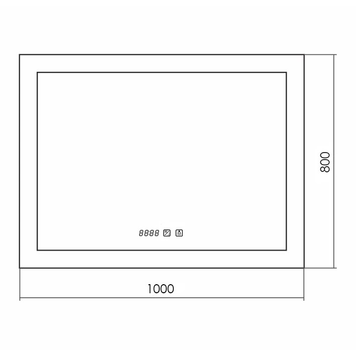 Зеркало Silver Mirrors Norma neo LED-00002498 100x80 см с подсветкой, антипар, часы