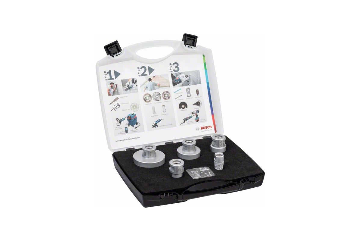 Набор алмазных коронок DrySpeed 4 шт+алмазная фреза Bosch 2608576669