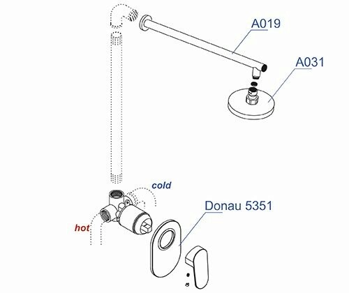 Душевой набор WasserKRAFT Donau A12031