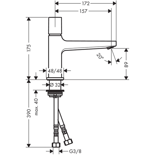 Смеситель для раковины Hansgrohe Metropol Select 100 32570000