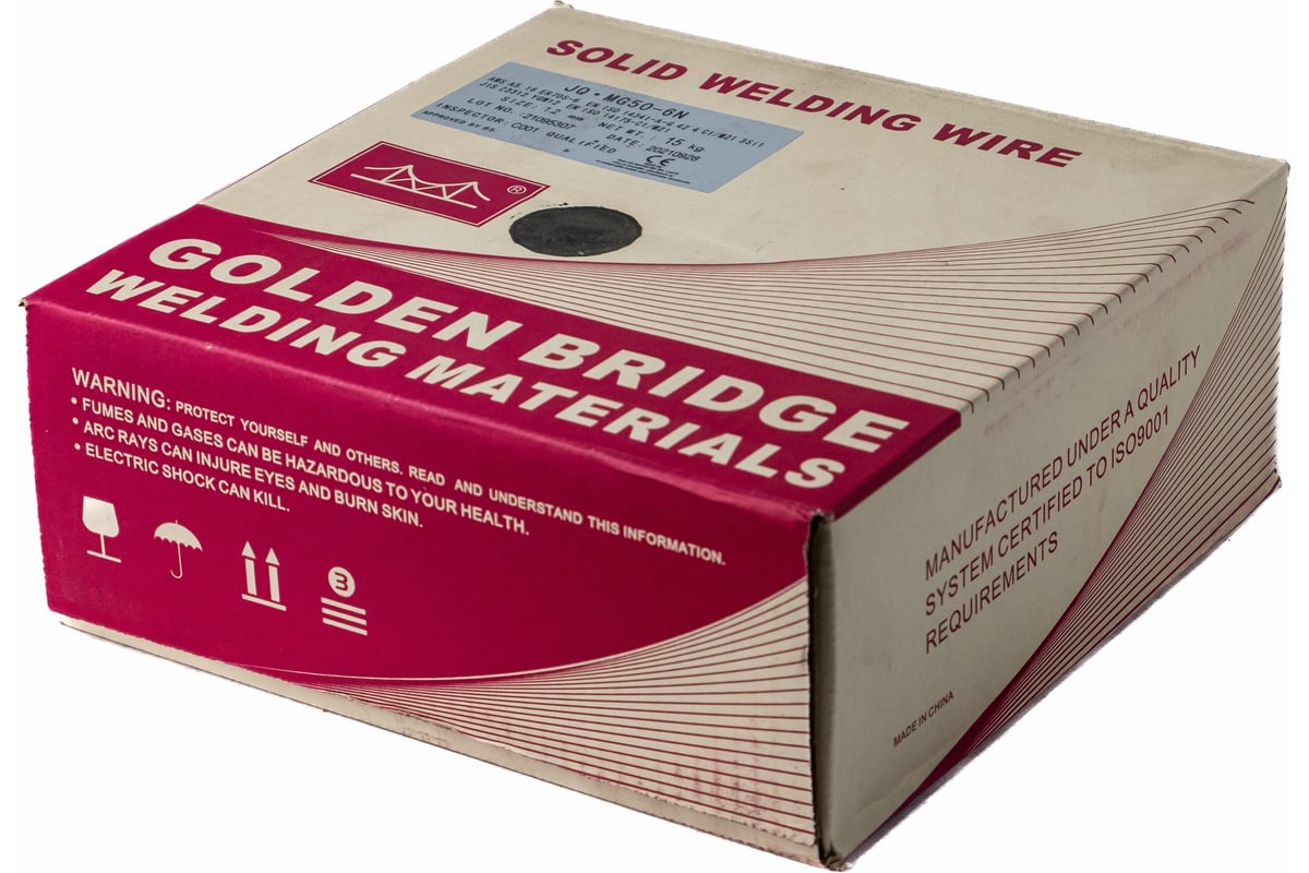 Проволока сварочная полированная JQ.MG50-6 N/ER70S-6 1.2 мм, 15 кг GOLDEN BRIDGE 101