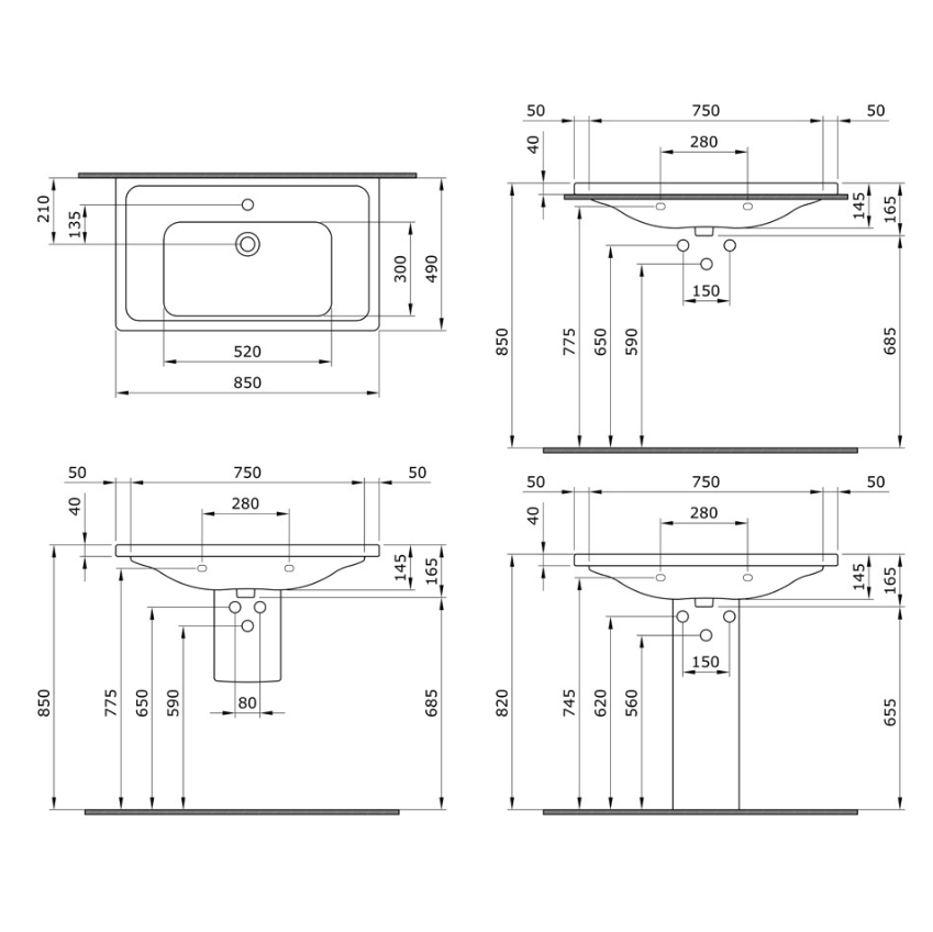 Раковина Bocchi Taormina Pro 1008-001-0126 85 см