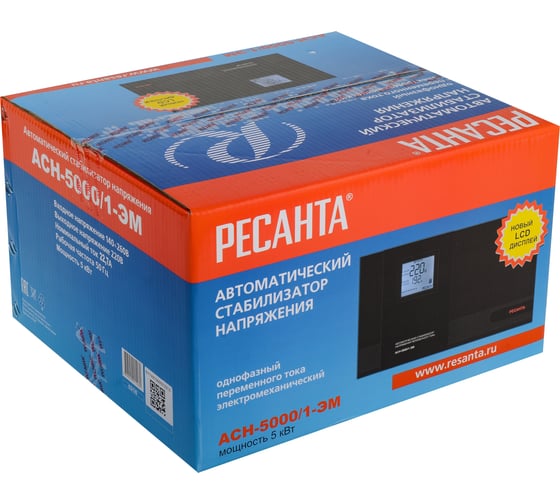 Стабилизатор напряжения однофазный Ресанта АСН 5000/1-ЭМ 63/1/6