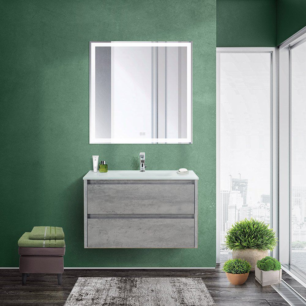 Тумба с раковиной BelBagno Kraft 80 см Cemento Grigio