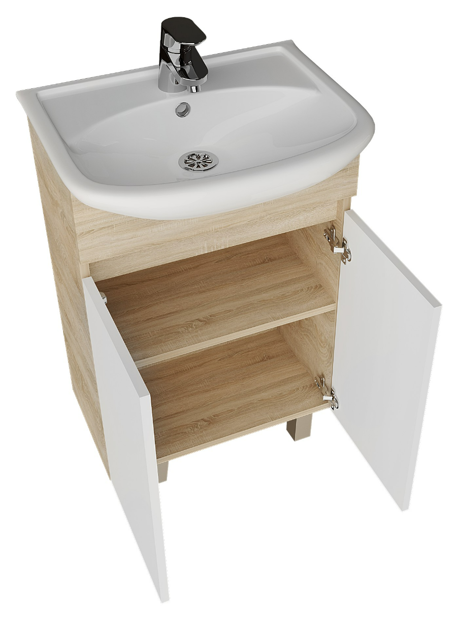 Мебель для ванной Grossman Поло 55 см дуб сонома/белый