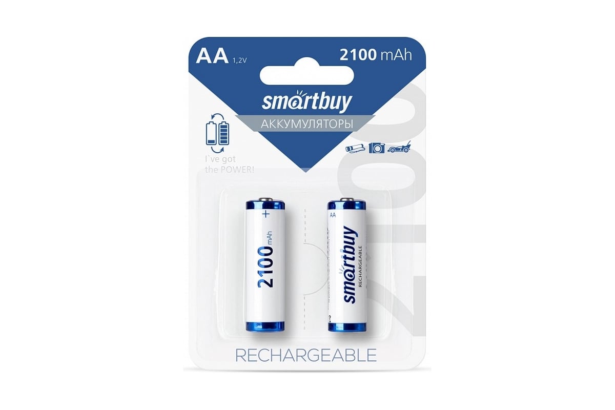 Аккумулятор Smartbuy NiMh AA/2BL 2100 mAh (24/240) 2 шт SBBR-2A02BL2100