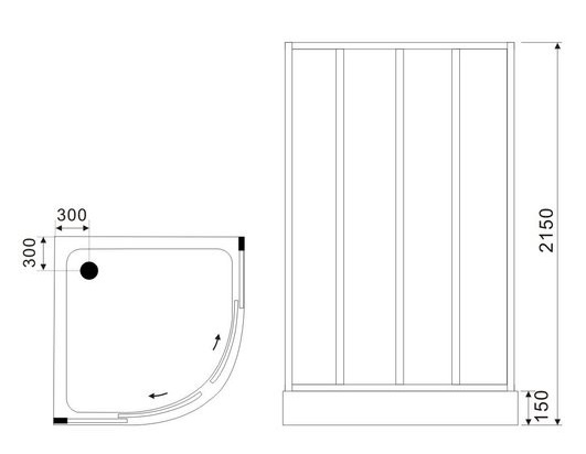 Душевая кабина Black&White Galaxy G8501-800 80x80