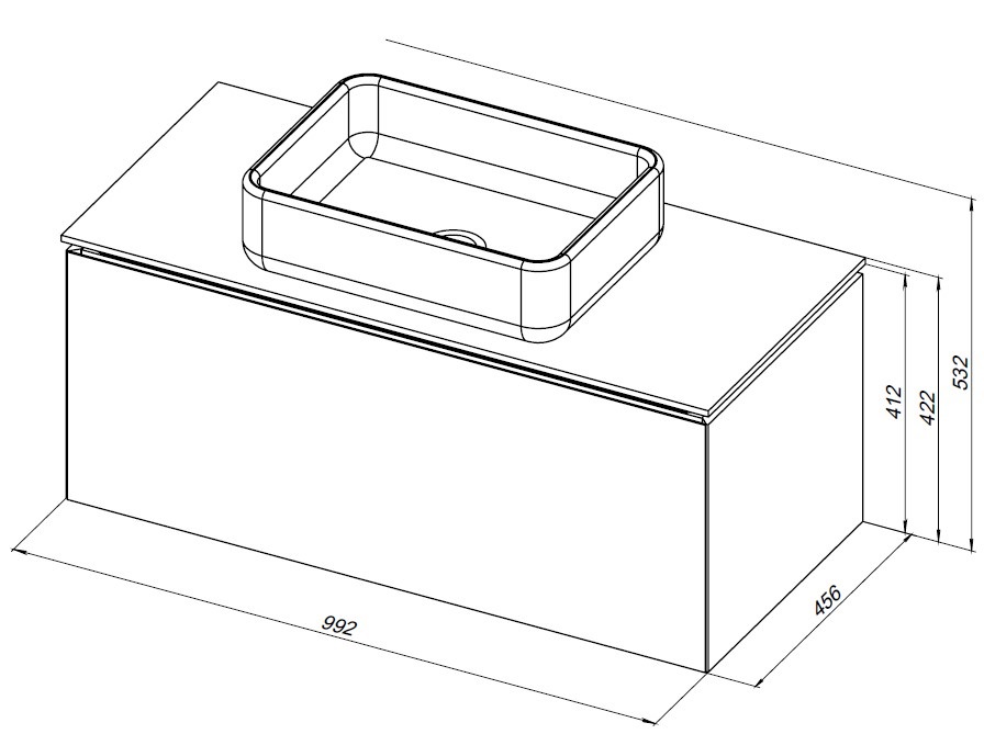 Мебель для ванной Allen Brau Infinity 100 см, 1 ящик, рapyrus white matt