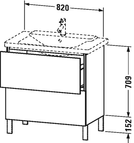 Мебель для ванной Duravit L-Cube 83 2 ящика, напольная белый