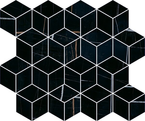 Декор Kerama Marazzi Греппи черный мозаичный 37.5х45 см, T017\14026