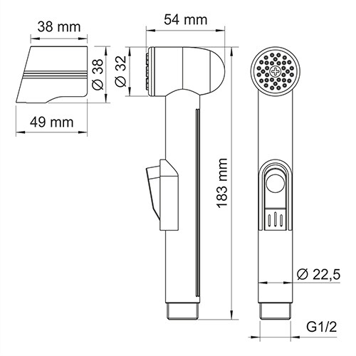 Гигиенический душ WasserKRAFT Wern A092 никель