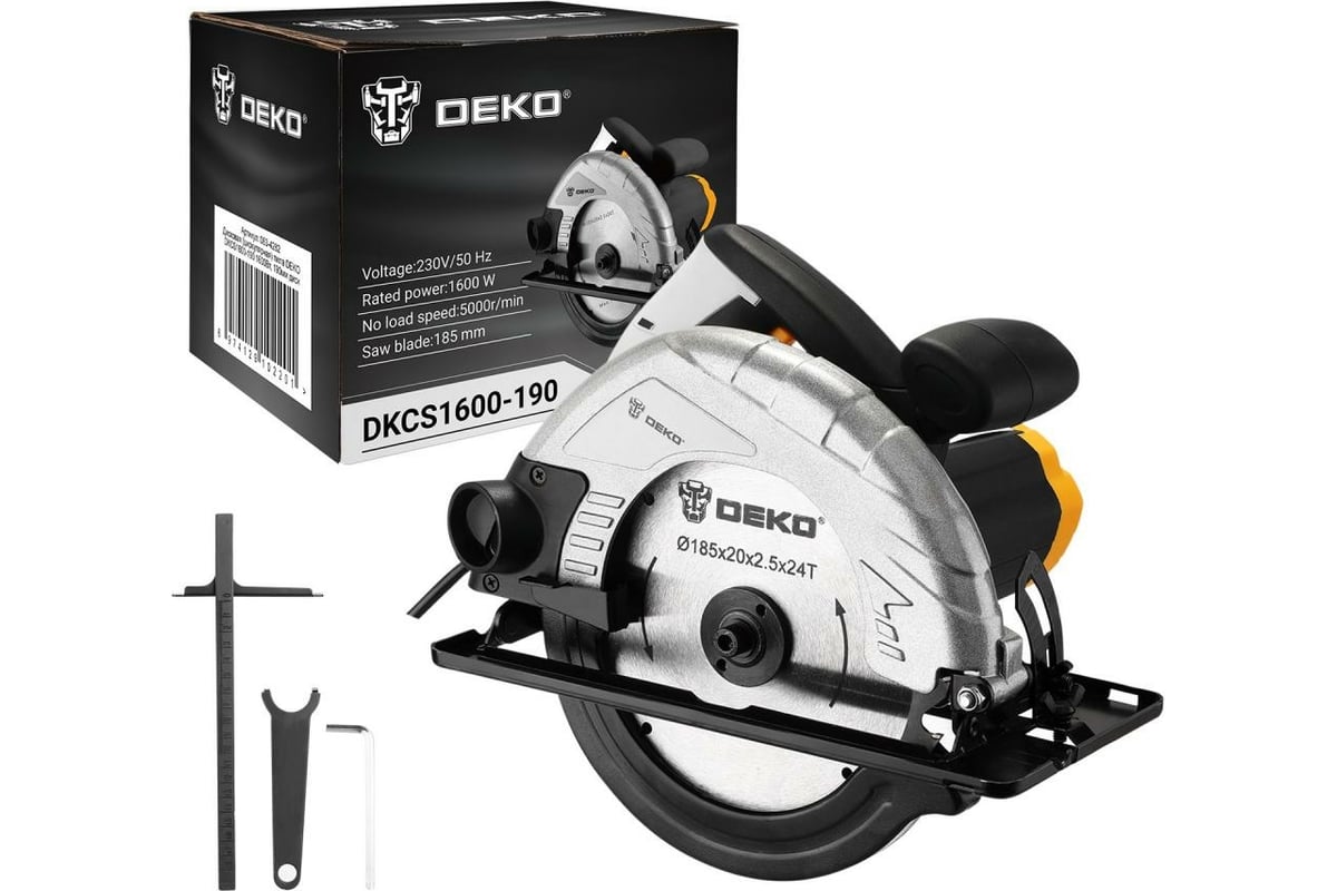 Дисковая (циркулярная) пила Deko DKCS1600-190 1600 Вт, диск 185 мм 063-4282