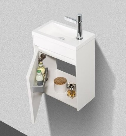 Тумба с раковиной BelBagno Pietra Mini 40 см, левосторонняя, Bianco Lucido