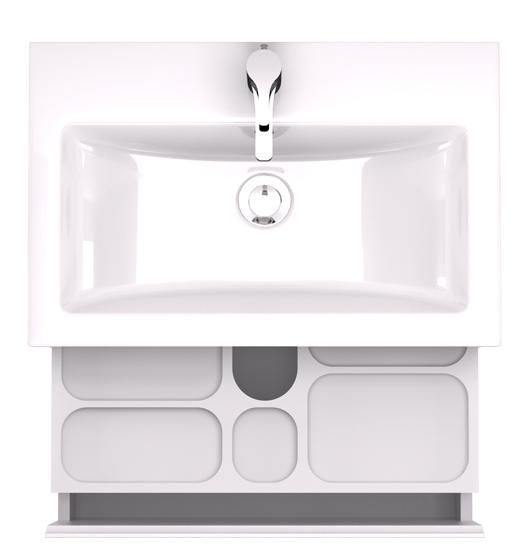 Мебель для ванной Velvex Klaufs 60 см напольная, 2 ящика, белый глянец/дерево шатанэ