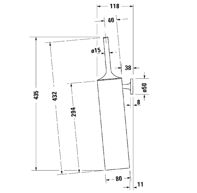 Ерш подвесной Duravit Starck T 0099464600 черный матовый