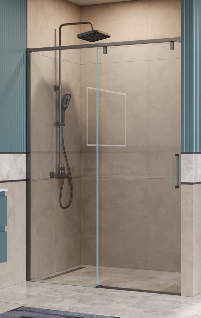 Душевая дверь BelBagno SOFT_CLOSE-1-BF-1-140-C-GM 140x200 прозрачная, оружейная сталь Душевая дверь BelBagno SOFT_CLOSE-1-BF-1-140-C-GM 140x200 прозрачная, оружейная сталь