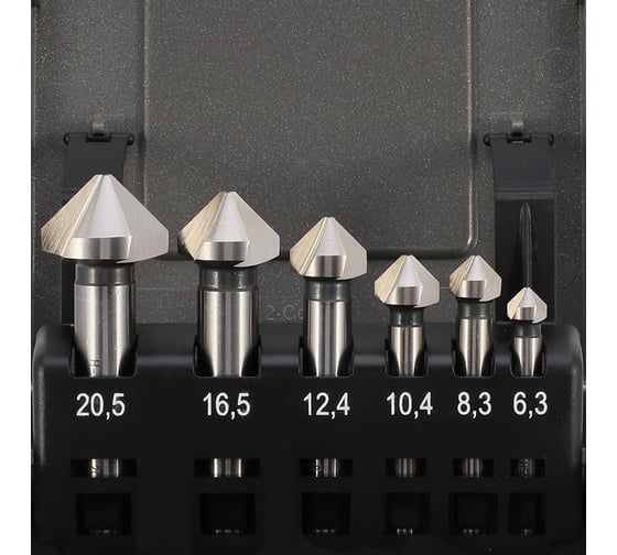 Набор зенковок H-Tools 90гр. 6.3-20.5мм 3z HSSE-Co5 6шт 745806EHT
