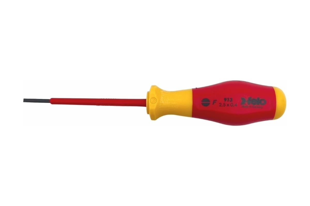 Диэлектрическая шлицевая отвертка Felo SL2,5x0,4x75 91302590