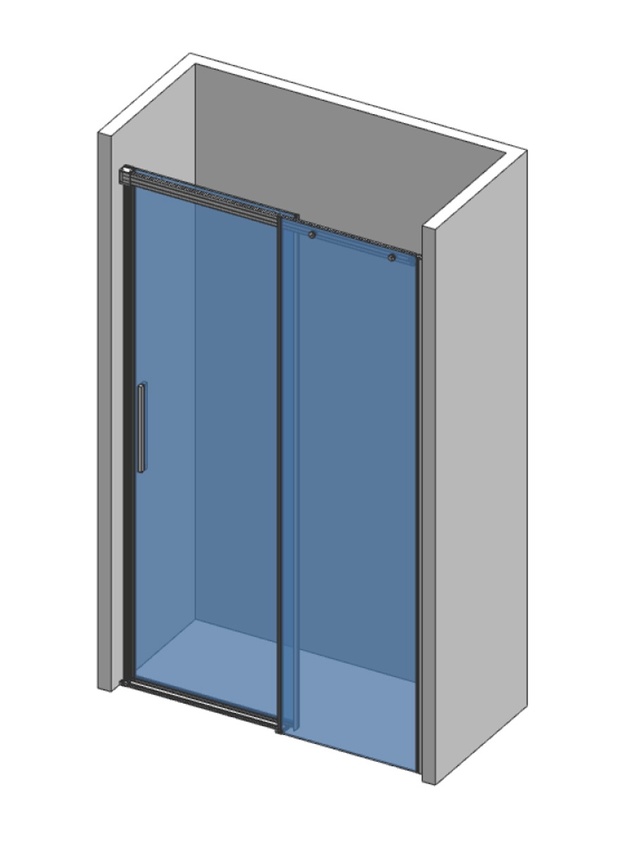 Душевая дверь AQUAme AQM4803-10 100x195, прозрачное, хром