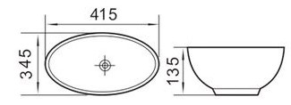 Раковина CeramaLux N 7138 41.5 см