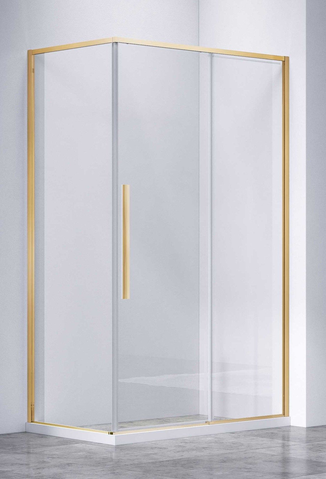 Душевой уголок Vincea Слим-Н (Slim-N) VSR-4SN8010CLG 100x80 брашированное золото, стекло прозрачное