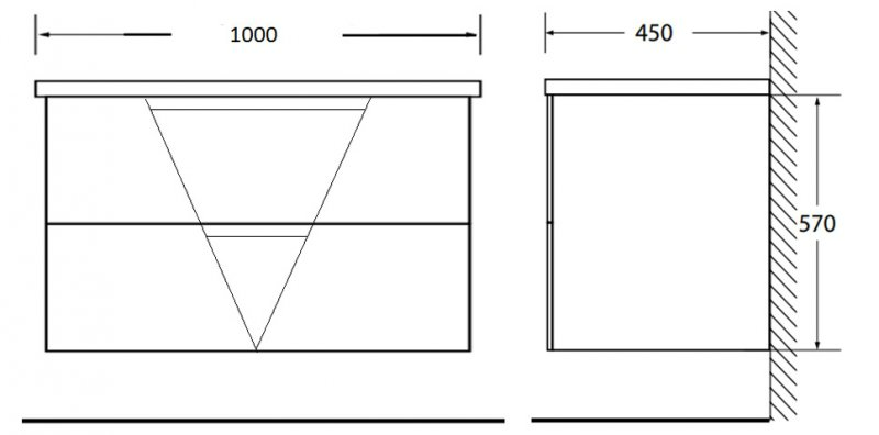 Тумба с раковиной BelBagno Vittoria 100 см Bianco Lucido (пленка)